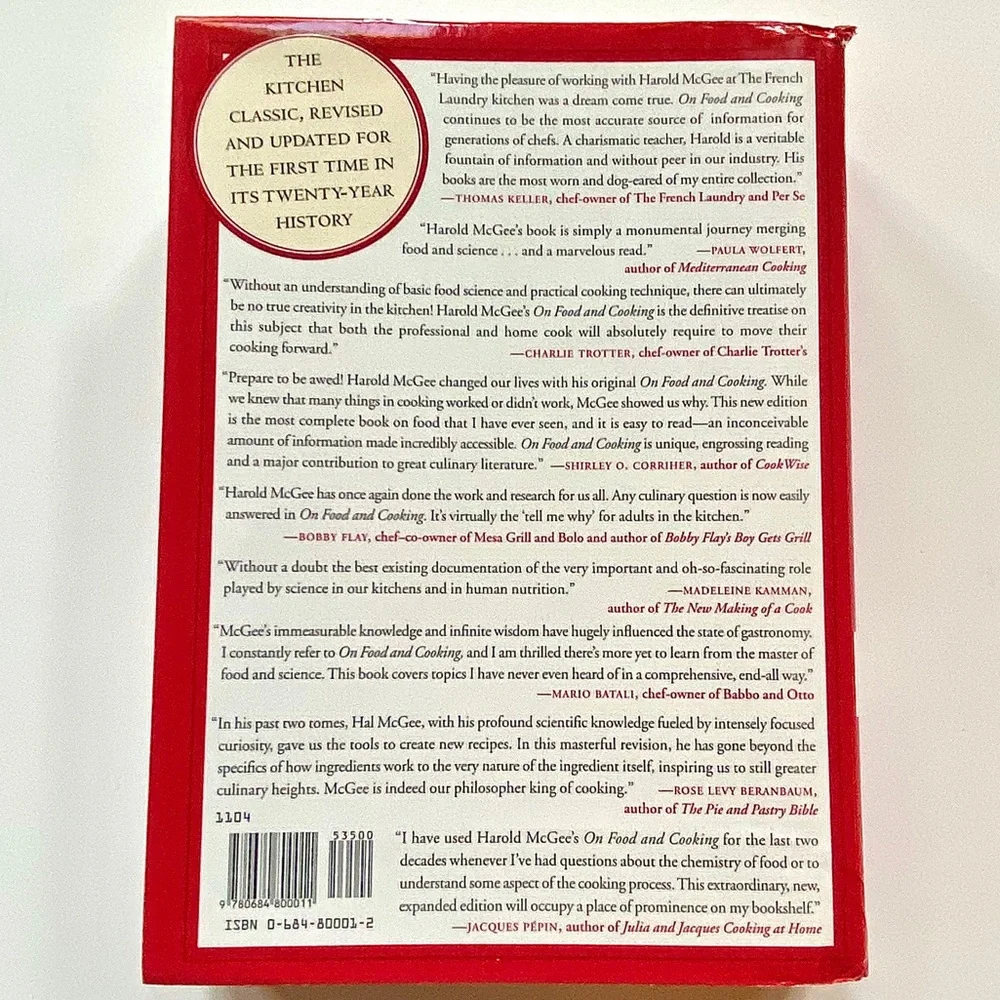 Harold McGee, On Food and Cooking, The Science & Lore of the Kitchen | Hard Copy